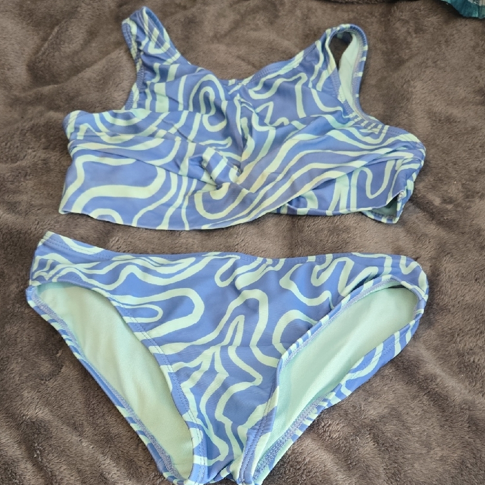 Wonder Nation Blue and Green Kids Bikini Set